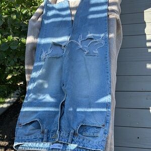 Zara Blue Relaxed Jeans with Distressed Details